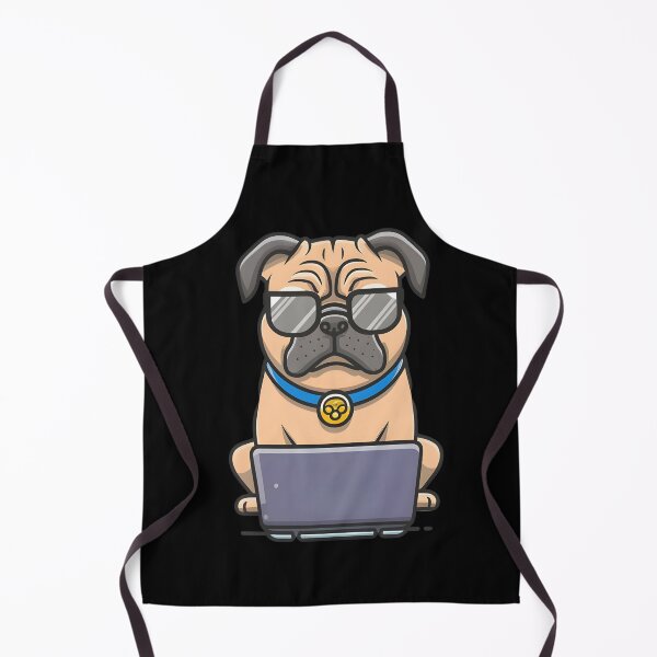 Item preview, Pug with Sunglasses and laptop designed and sold by Blemenowo.
