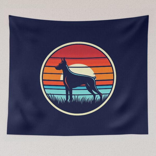Item preview, Retro Sunset - Dobermann designed and sold by MugshotsAndMore.