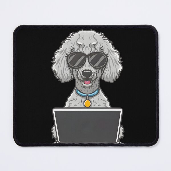 Item preview, Poodle with Sunglasses and laptop designed and sold by Blemenowo.
