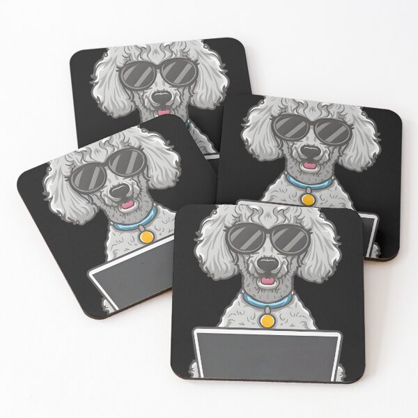 Item preview, Poodle with Sunglasses and laptop designed and sold by Blemenowo.