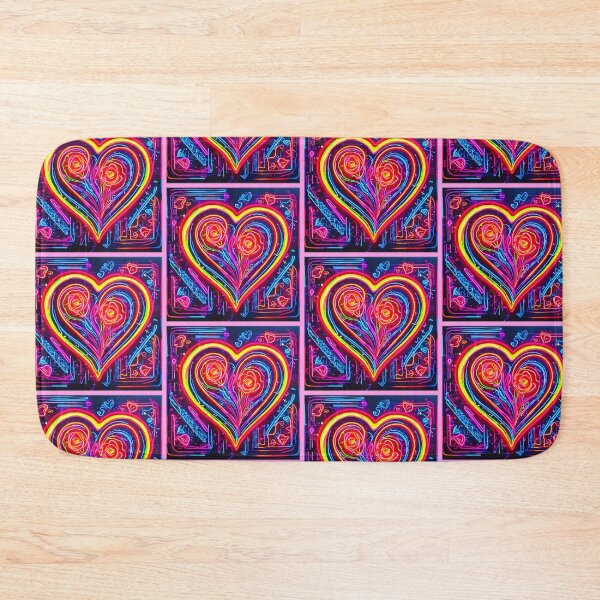 Item preview, Vibrant Love: Beautiful Neon Heart Art designed and sold by Health And Fitness Posts e-Store.