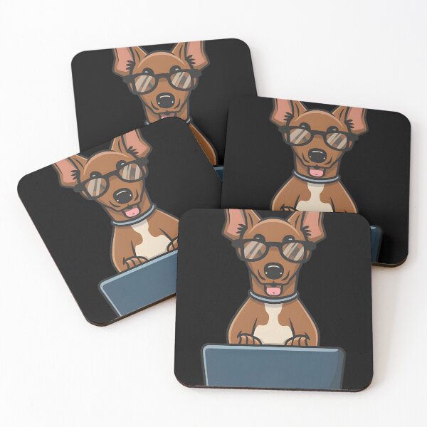 Item preview, Minature Pinscher with Sunglasses and laptop  designed and sold by Blemenowo.