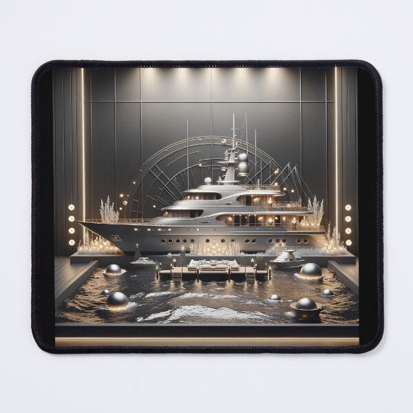 Item preview, Opulent Silver Yacht: Luxurious Summer Escape designed and sold by ByDigitalDream.