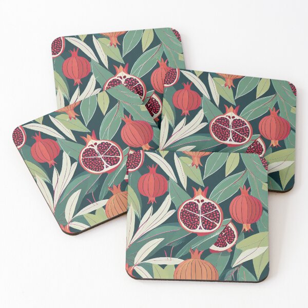 Item preview, Pattern with pomegranate and leaves designed and sold by Karin Schön.
