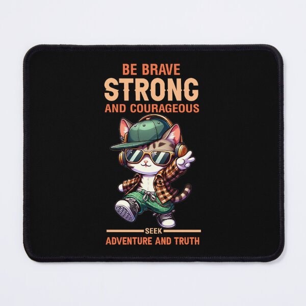 Item preview, Cute Rock Tabby Cat with headphones : Be Brave Strong And Courageous seek adventure and truth designed and sold by perfect-radius.