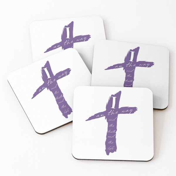 Item preview, I am the way and the truth and the life John 14:6 with cross and in cross shape bible verse with text based blueish green design and text art designed and sold by Crazy-art-land.