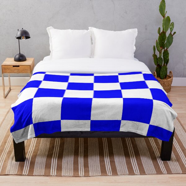 Item preview, Large Checkered - White and Blue designed and sold by JustPatterns2.