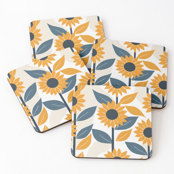 Item preview, Pattern with graphic sunflowers designed and sold by Karin Schön.