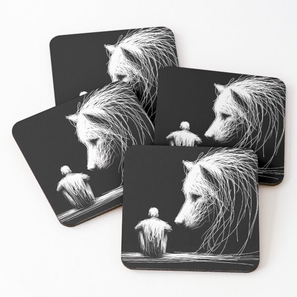 Item preview, Dog and man - Companionship in Silence - Monochrome Bond designed and sold by Sovi14.