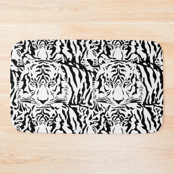 Item preview, Tiger black white pattern seamless designed and sold by GabbyKI261.