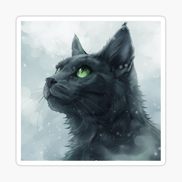 Gray/Grey cat digital painting Sticker