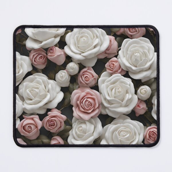 Item preview, White and pink roses designed and sold by MyCraftForYOU.