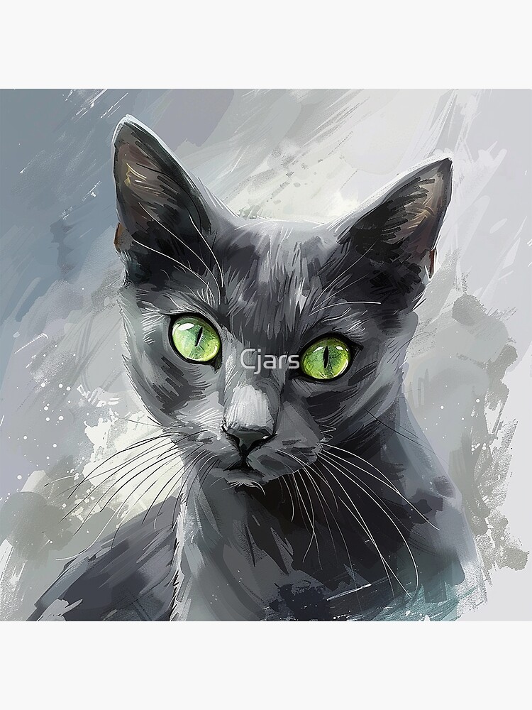 Thumbnail 3 of 3, Poster, Korat cat digital water color designed and sold by Cjars.