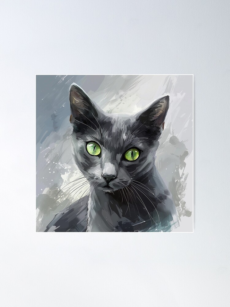 Thumbnail 1 of 3, Poster, Korat cat digital water color designed and sold by Cjars.