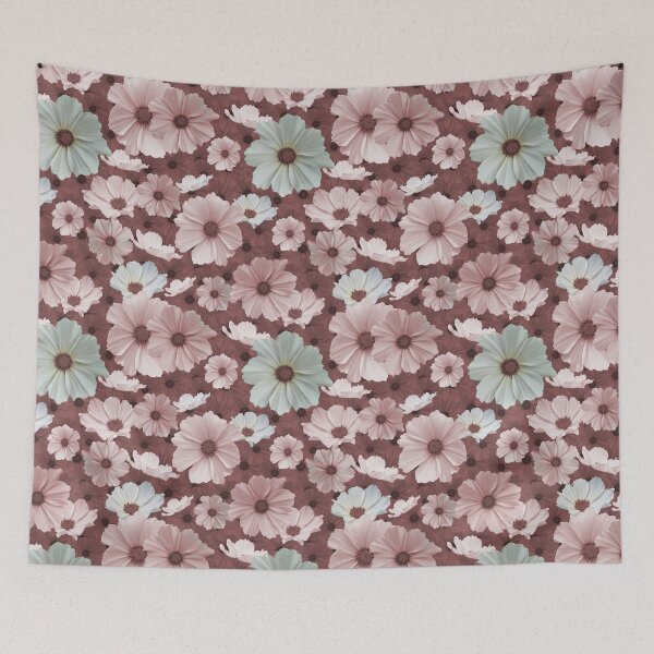 Item preview, Cosmos flower seamless pattern pink-white designed and sold by Studio Variatio.