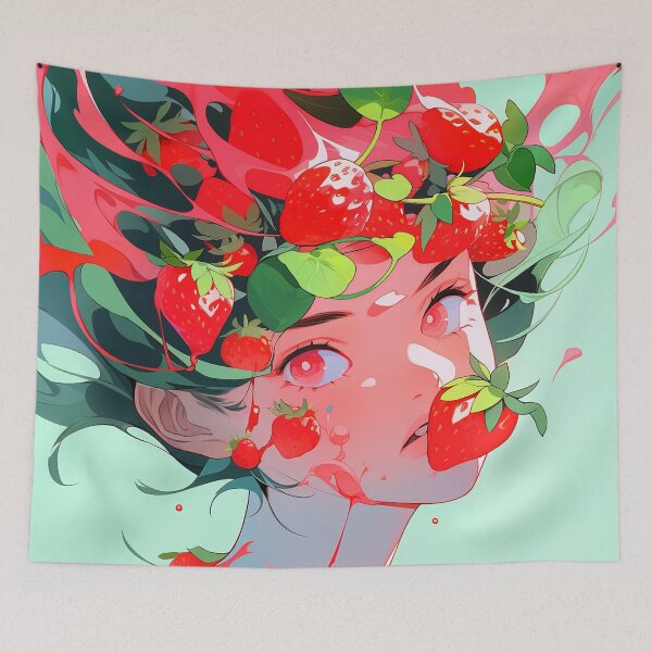 Item preview, Fresh Strawberry Theme Anime Girl designed and sold by bubblegoth.