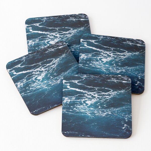 Item preview, Wavy foamy dark blue ombre sea water Summer aqua abstract ocean designed and sold by PLdesign.