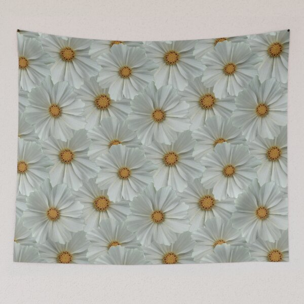 Item preview, Cosmos flower seamless patterns white designed and sold by Studio Variatio.