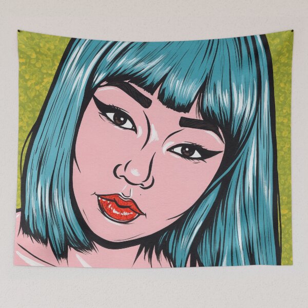 Item preview, Blue Bangs Asian Comic Girl designed and sold by turddemon.