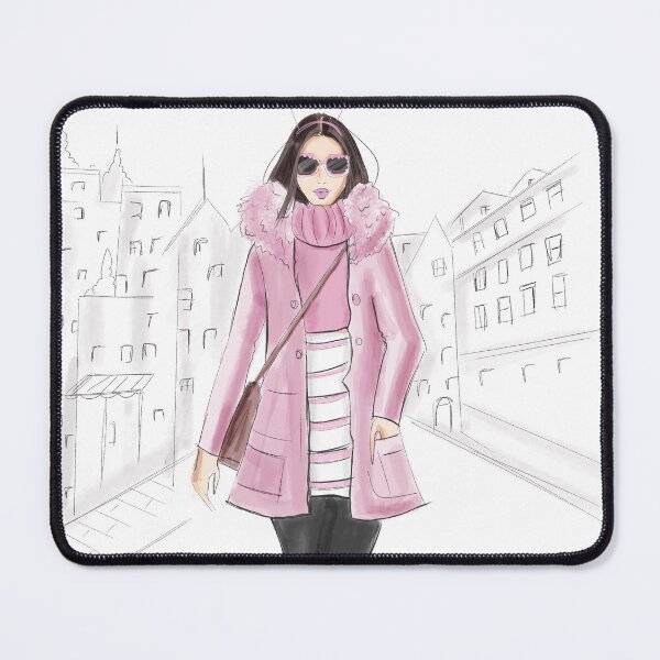 Item preview, fashion sketch, girly, pink, designed and sold by Meghaillustrat.