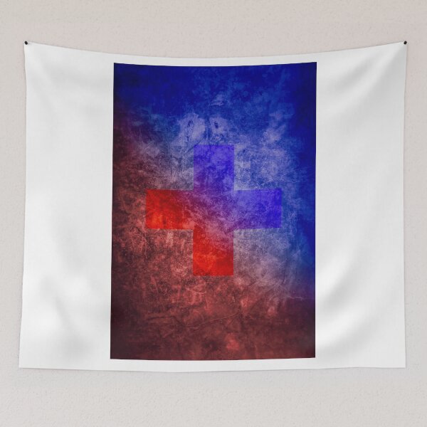 Item preview, Swiss and Ticino Flag with Cross on Texture Background designed and sold by Mats Silvan.