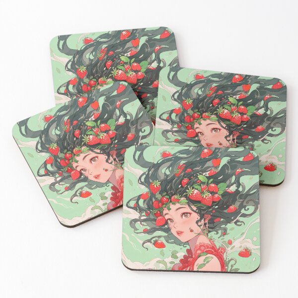 Item preview, Fresh Summery Strawberry Crown Anime Girl designed and sold by bubblegoth.