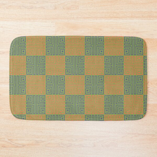 Item preview, Green Lavender Coral Square Rectangle Abstract Geometric Retro Greek Roman Classical Pattern designed and sold by PenguinForests.