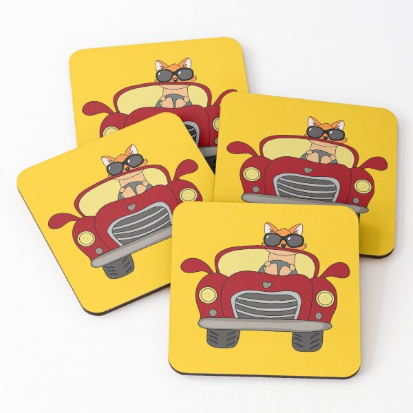 Item preview,  red  car with cats designed and sold by AchtungStudio.