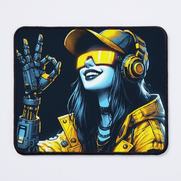 Item preview, Cyberpunk Girl "OK!" designed and sold by RESToRAPTOR.