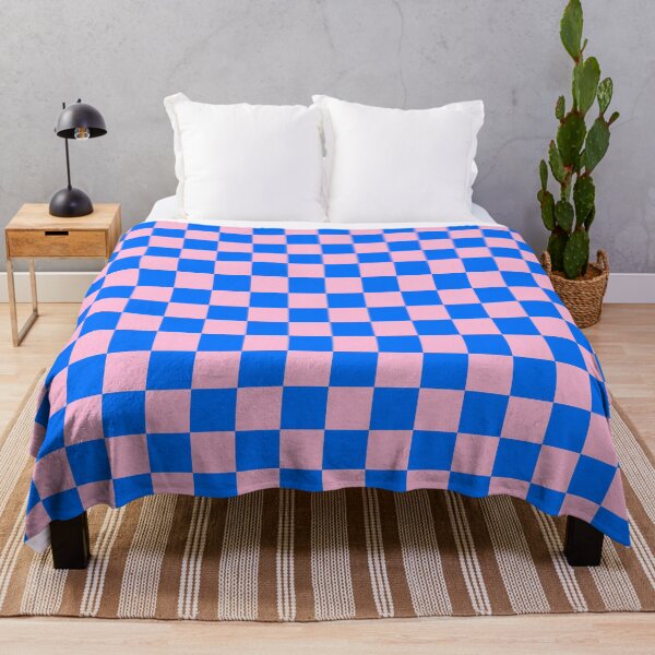Item preview, Cotton Candy Pink and Brandeis Blue Checkerboard designed and sold by ColorsPatterns.
