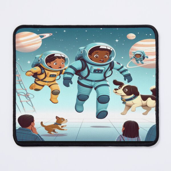 Artikelvorschau, Wandkunst und Puzzle für Kinder, Afroamerikaner und Freunde, Astronauten, Weltraumspaziergang entworfen und verkauft von Cupideros.