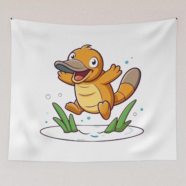 Item preview, Whimsical Platypus Frolicking in a Pond designed and sold by iwcus.