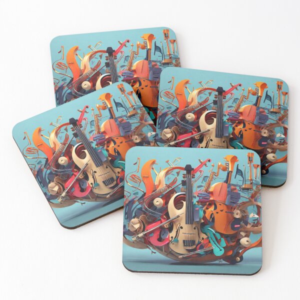Item preview, Rhythmic Rapture: A Glitched Symphony of Vibrant Instruments designed and sold by Zaramodo.