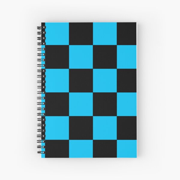 Blue and Black Checker Pattern Spiral Notebook