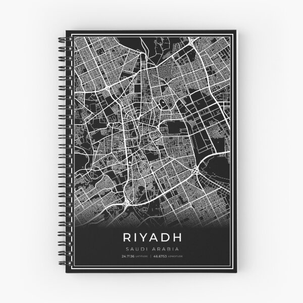 Item preview, Riyadh Saudi Arabia Black City Map designed and sold by wally-prints.
