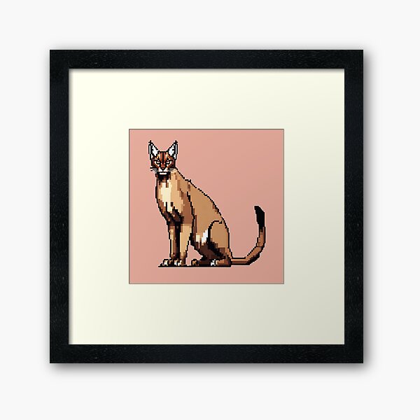 Item preview, Pixel art-style caracal designed and sold by MollyPetDesigns.