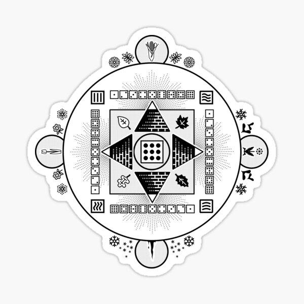 Seasonal Mandala w Transparent Background Sticker