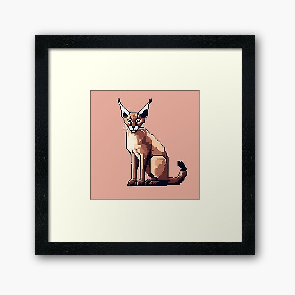 Item preview, Pixel art-style caracal designed and sold by MollyPetDesigns.