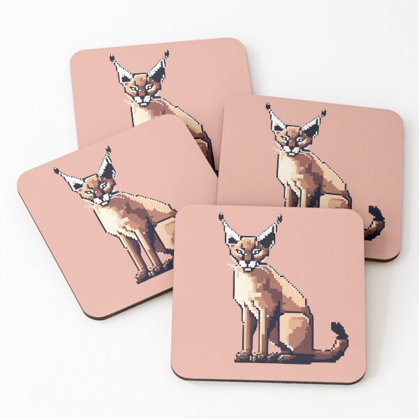 Item preview, Pixel art-style caracal designed and sold by MollyPetDesigns.