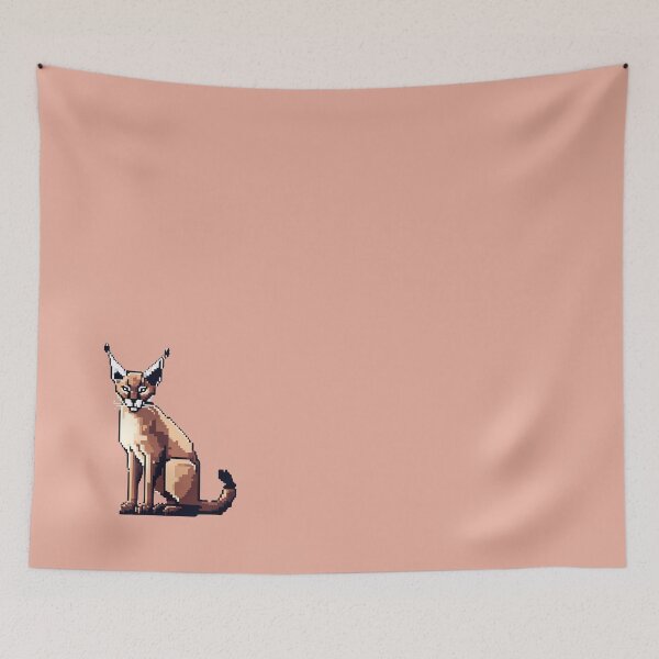 Item preview, Pixel art-style caracal designed and sold by MollyPetDesigns.