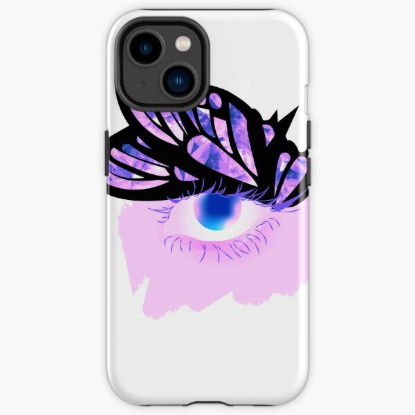 Eye with crystal butterfly wings, shades of purple, feminine eye iPhone Tough Case