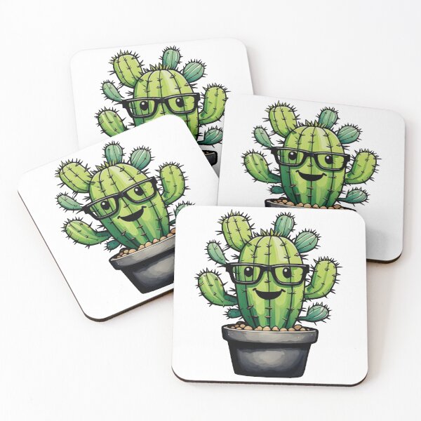 Item preview, Cute Nerd Cactus - Succulent Plant - Smiling Cactus - Potting Cactus Plants Wearing Glasses designed and sold by MyArt23.
