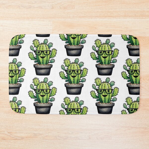 Item preview, Cute Nerd Cactus - Succulent Plant - Smiling Cactus - Potting Cactus Plants Wearing Glasses designed and sold by MyArt23.
