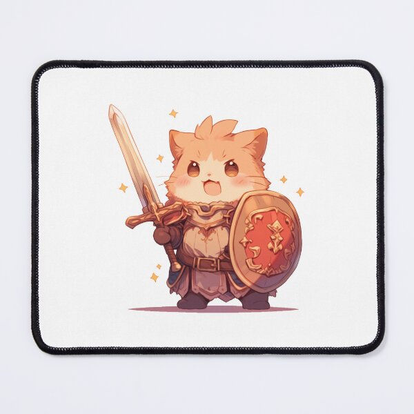 Item preview, Cute Kawaii Cat Knight with a Sword designed and sold by CozyKawaiiArt.
