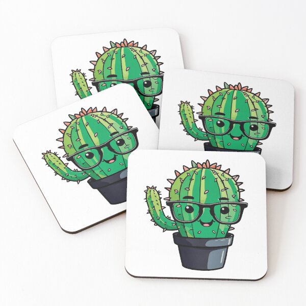 Item preview, Cute Nerd Cactus - Succulent Plant - Smiling Cactus - Potting Cactus Plants Wearing Glasses designed and sold by MyArt23.