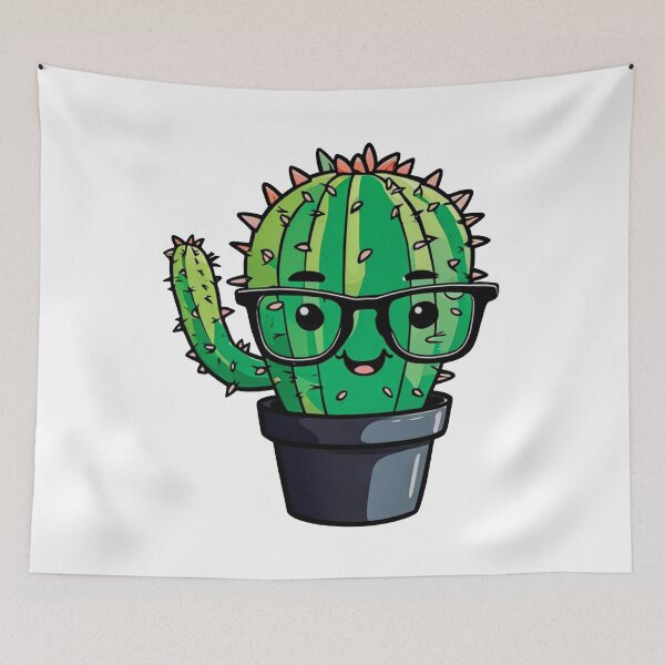 Item preview, Cute Nerd Cactus - Succulent Plant - Smiling Cactus - Potting Cactus Plants Wearing Glasses designed and sold by MyArt23.