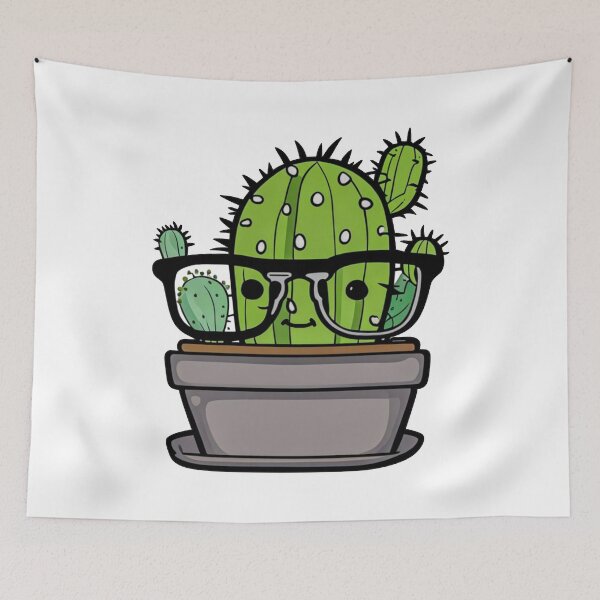 Item preview, Cute Nerd Cactus - Succulent Plant - Smiling Cactus - Potting Cactus Plants Wearing Glasses designed and sold by MyArt23.