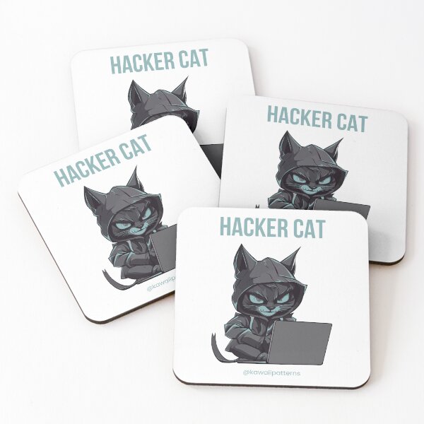 Item preview, hacker cat designed and sold by PatronesKawai.