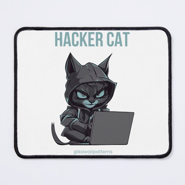 Item preview, hacker cat designed and sold by PatronesKawai.