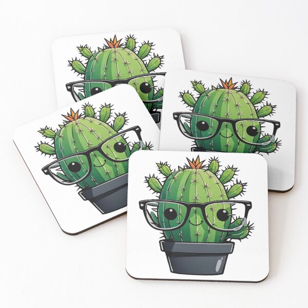 Item preview, Cute Nerd Cactus - Succulent Plant - Smiling Cactus - Potting Cactus Plants Wearing Glasses designed and sold by MyArt23.